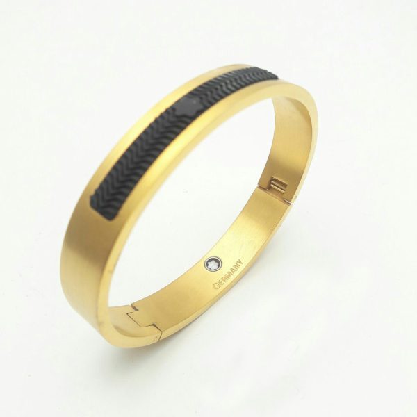 دستبند مونت بلانک طلایی با آبکاری طلا و استیل