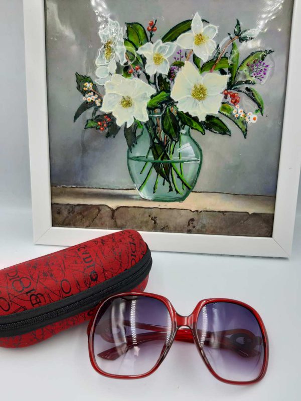 عینک زنانه خاص قرمز با uv400 و گارانتی کیفیت