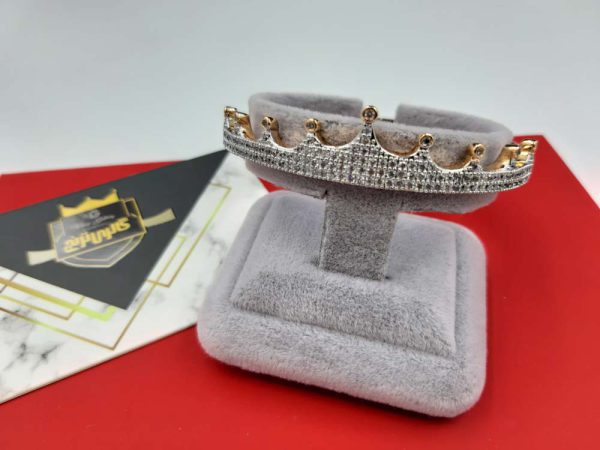دستبند شوپینگ طرح تاج با آبکاری طلا