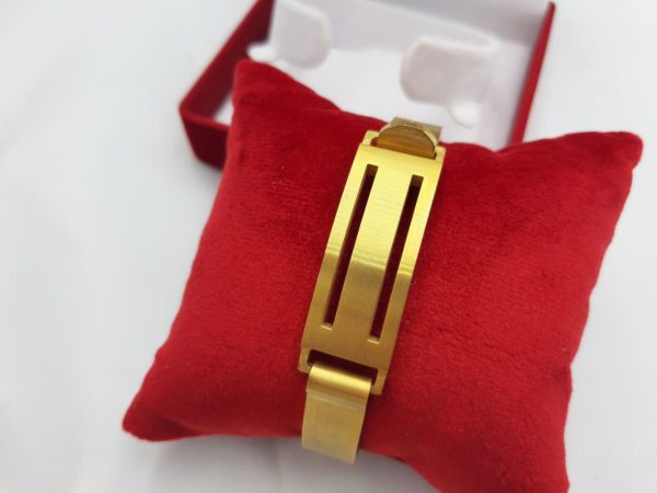 دستبند مونت بلانک طلایی استیل