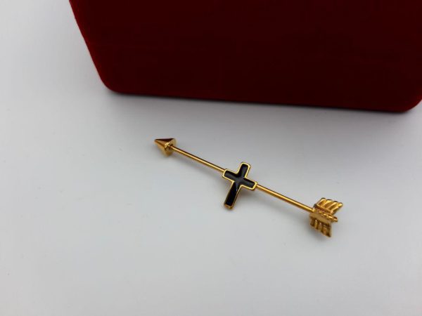 پیرسینگ محوری صلیب طلایی