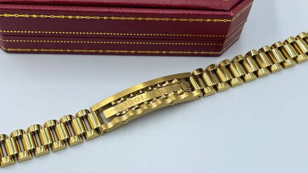 دستبند رولکس طلایی پلاک دار