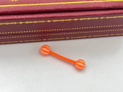پیرسینگ پلاستیکی لپ ،زبان و نیپل نارنجی