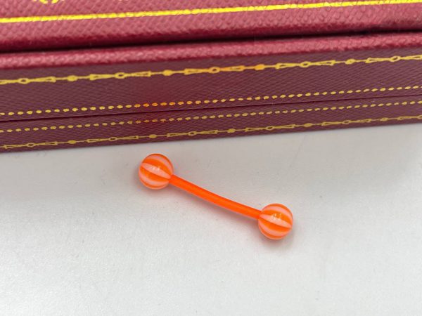 پیرسینگ پلاستیکی لپ ،زبان و نیپل نارنجی