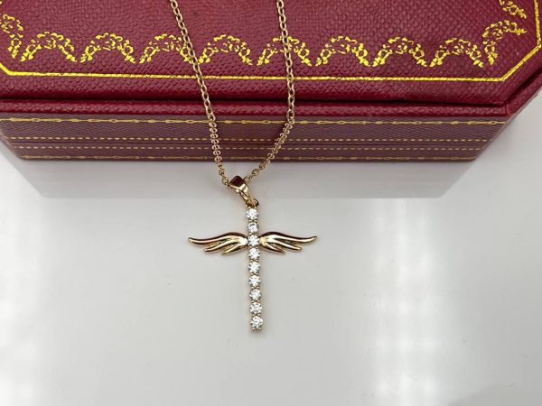 گردنبند صلیب و بال فرشته ژوپینگ
