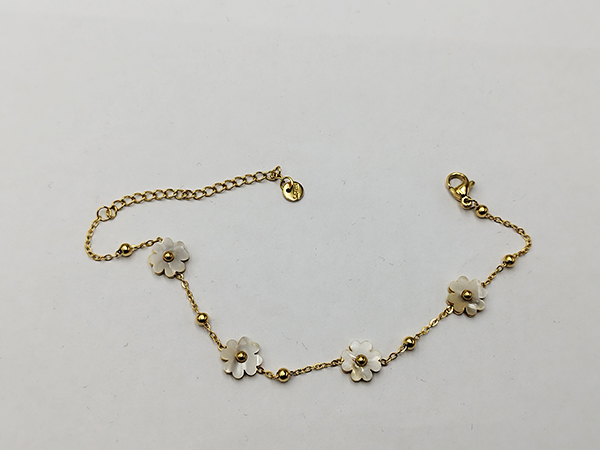 دستبند زنانه گل بابونه طلايي کد R12355