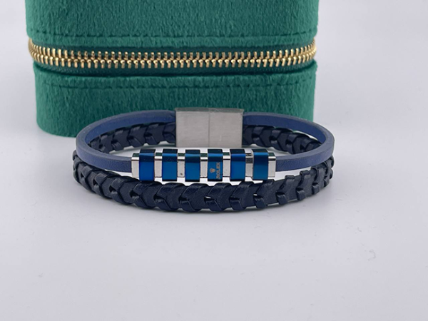 دستبند مردانه دو لاین رولکس آبی