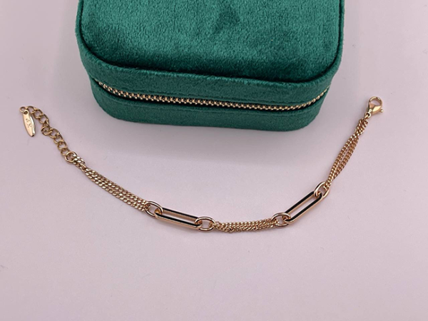 دستبند ژوپینگ زنانه زنجیر دو لاین