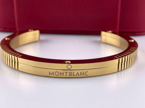 دستبند مردانه استیل طلایی مون بلان