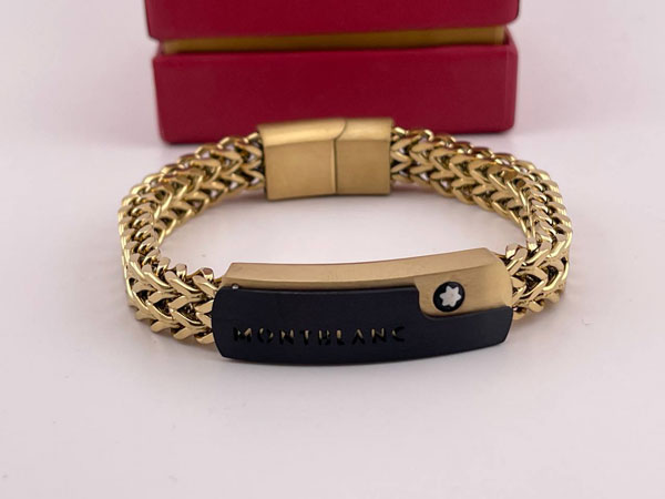 دستبند شیک و خاص مردانه مون بلان طلایی