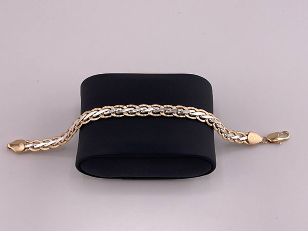 دستبند ژوپینگ سفید طلایی شیک و خاص