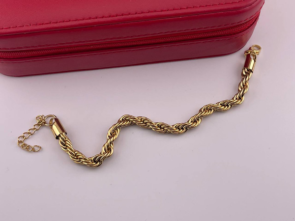 دستبند مردانه طنابی طلایی