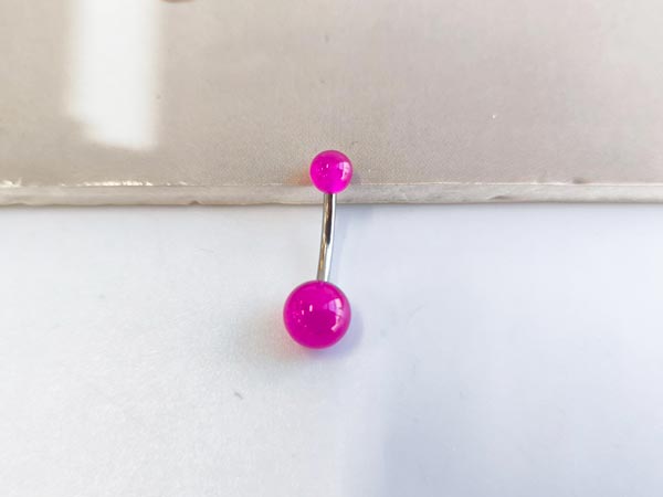 پیرسینگ ناف بنفش پلاستیکی کد 10898