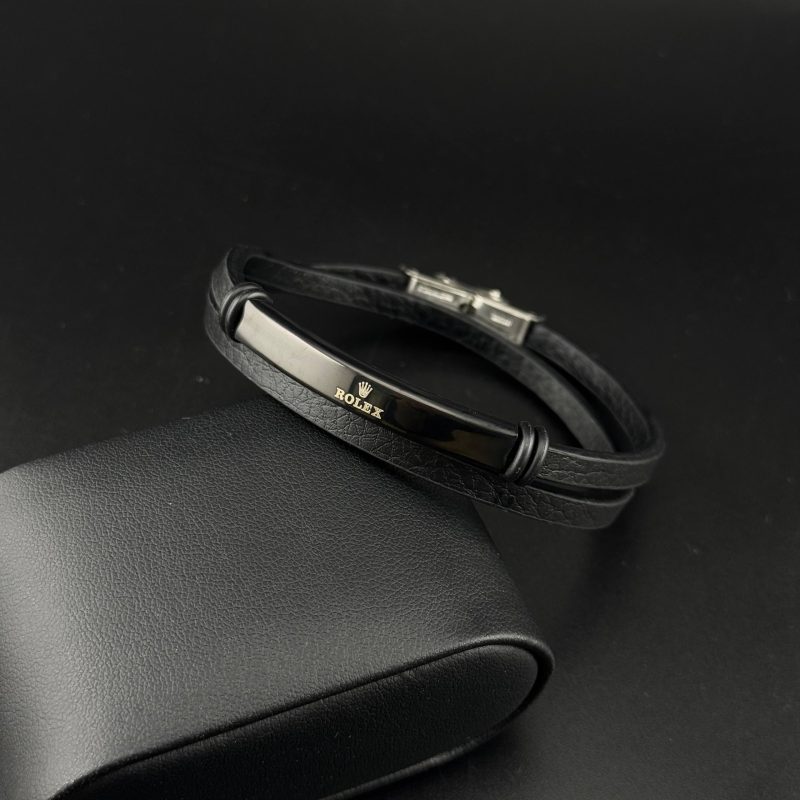 دستبند چرم رولکس با طراحی مدرن و شیک