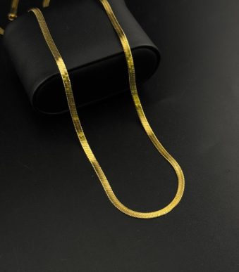 بافت ریز و پیوسته زنجیر ماری تخت استیل طلایی رنگ ثابت