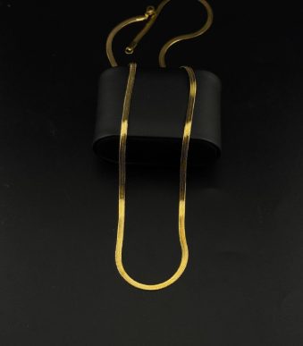 گردنبند زنجیر استیل طلایی مدل ماری تخت (Snake) | فوق‌العاده ظریف و براق