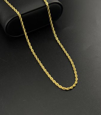 بافت مارپیچی و پیچ دار زنجیر Rope طلایی رنگ ثابت