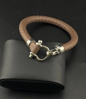 قفل استیل دستبند امگا سیلیکونی با مکانیزم فنری و حکاکی Stainless Steel