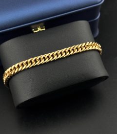 دستبند زنجیری کارتیر طلایی زنانه برند ژوپینگ
