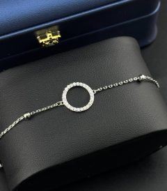 دستبند زنانه طرح دایره زندگی (کارما) | نگین‌دار و مینیمال