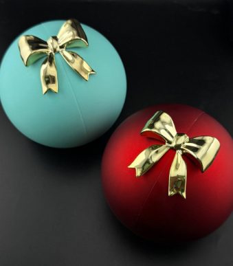 جعبه های کادویی فانتزی انگشتر در دو رنگ آبی تیفانی و قرمز ولنتاین با تزئین پاپیون طلایی